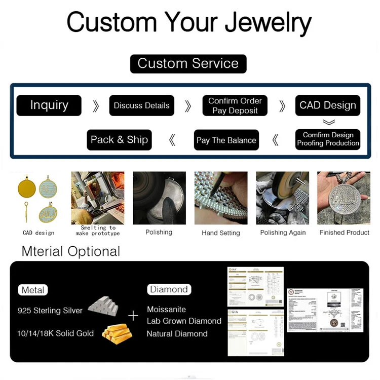 Премиум Роскошная заводская цена большой золотой кулон из муассанита в стиле хип-хоп подвеска серебра под заказ ювелирные изделия