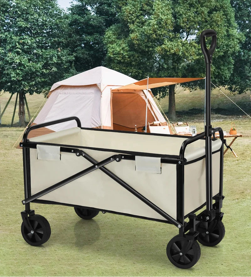 Outdoor camping  trailer foldable stall trolley hand pull travel camping picnic trolley