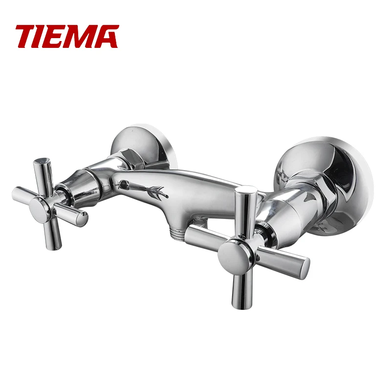 Wholesale Online Business Quick Delivery Brass Wall Dual Handle Bath & Shower Faucets