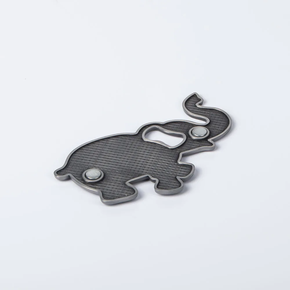 Custom Thailand souvenir gift elephant shape metal magnetic bottle opener fridge magnets
