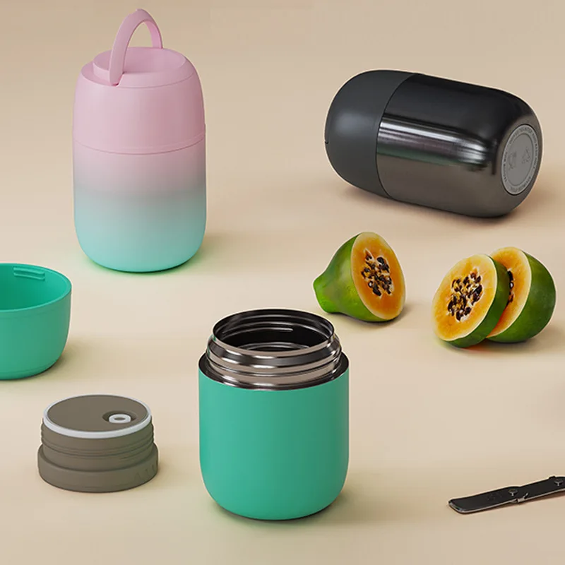 Portable large-capacity 316 stainless steel stew pot portable lunch box insulation soup pot  beaker can