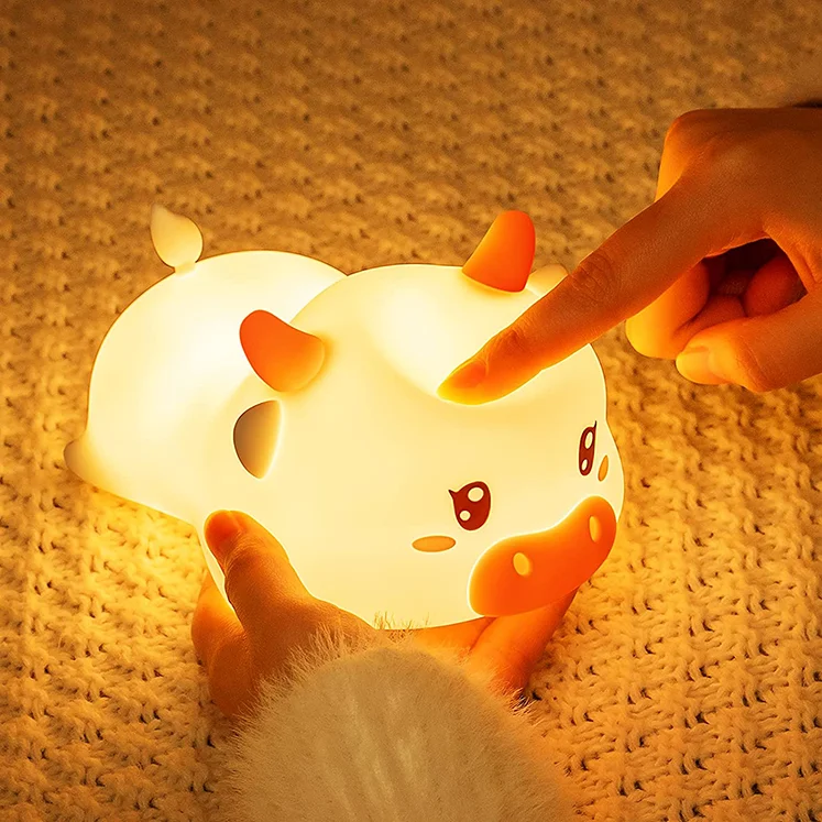 Free Sample Amazon Best Sale OEM Wholesale Cordless Smart Rechargeable Soft Animal Children Animal Breathing LED Night Light