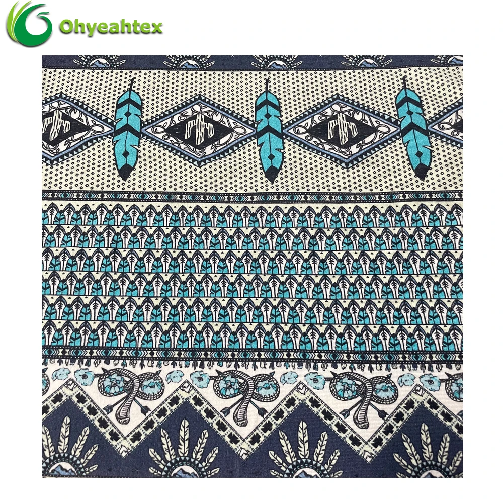 Eco-friendly Knitted 65% Bamboo 27% Organic Cotton 8% Spandex Printed Jersey Fabric For Clothing