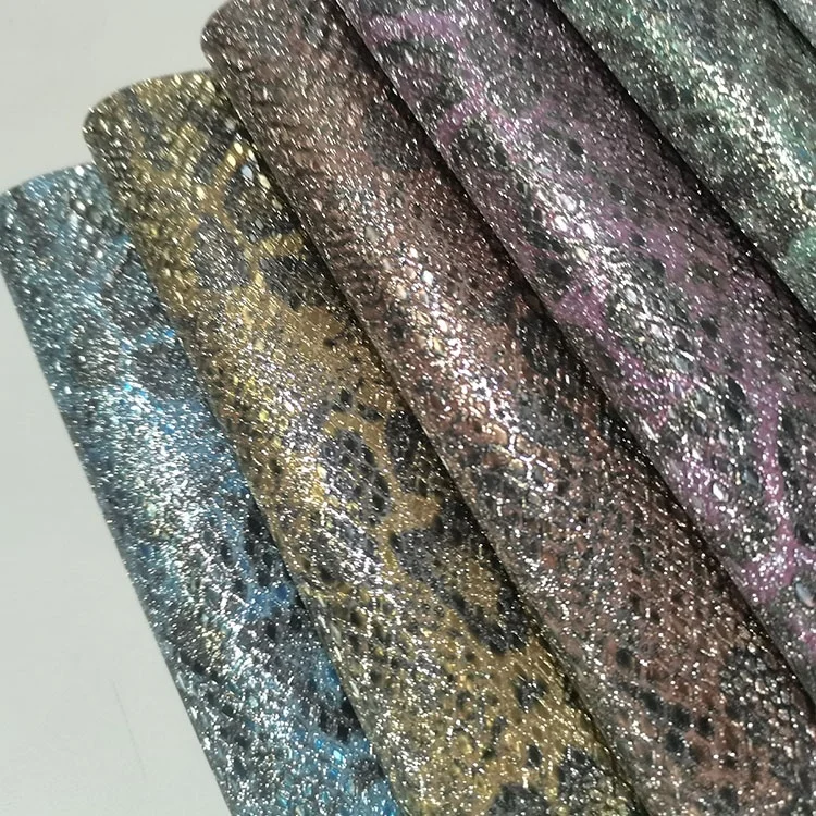 Electroplating water ripple PU leather Glitter cinderella Snake pattern fabric handbag bag shoes mobile phone case