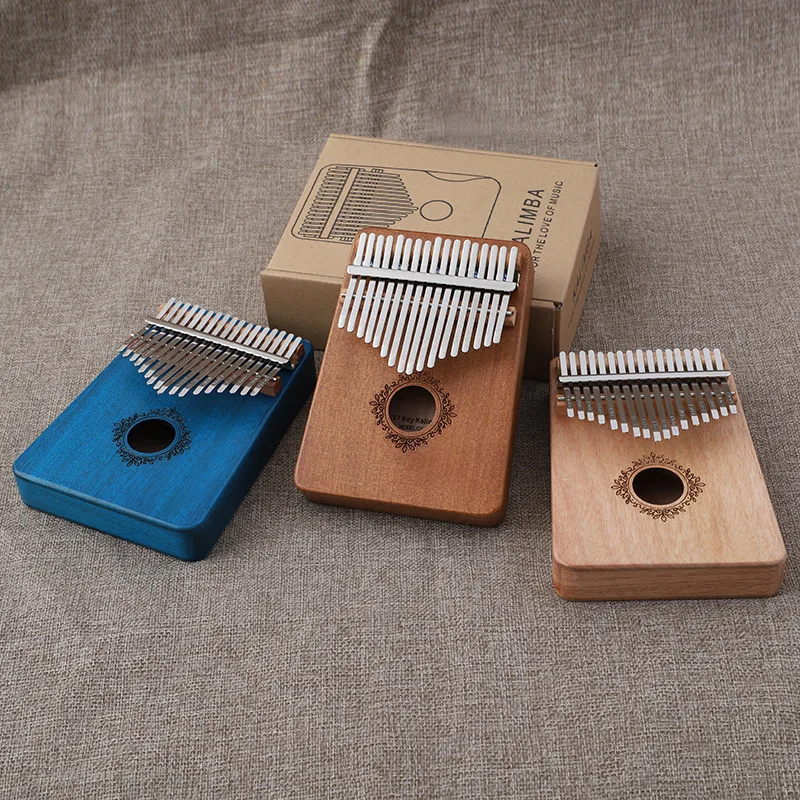 Твердая древесина Одиночная доска палец большой пианино Kalimba Игрушка музыкальный инструмент 17 клавиш для