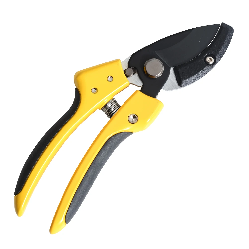 Best Selling High Quality 8 inch Gear action Anvil   Pruning Shears With Aluminum Alloy Handle With TPR Pad Lalflon Coating