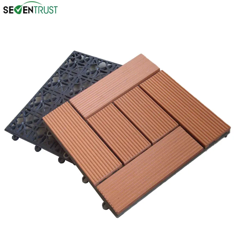 New Design WPC Interlocking Tiles Outdoor Balcony Floor Tile 300x300mm Decking DIY Tiles For Outdoor