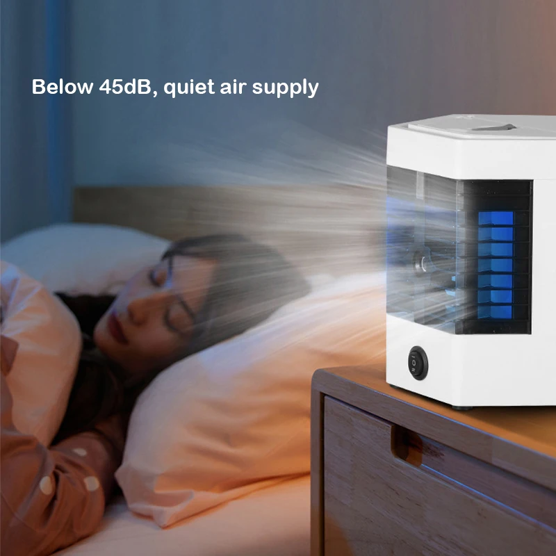 USB Rechargeable OEM Small Quiet Low Noise Table Water Ice Mist Spray Fan Air Cooling Desk Fans