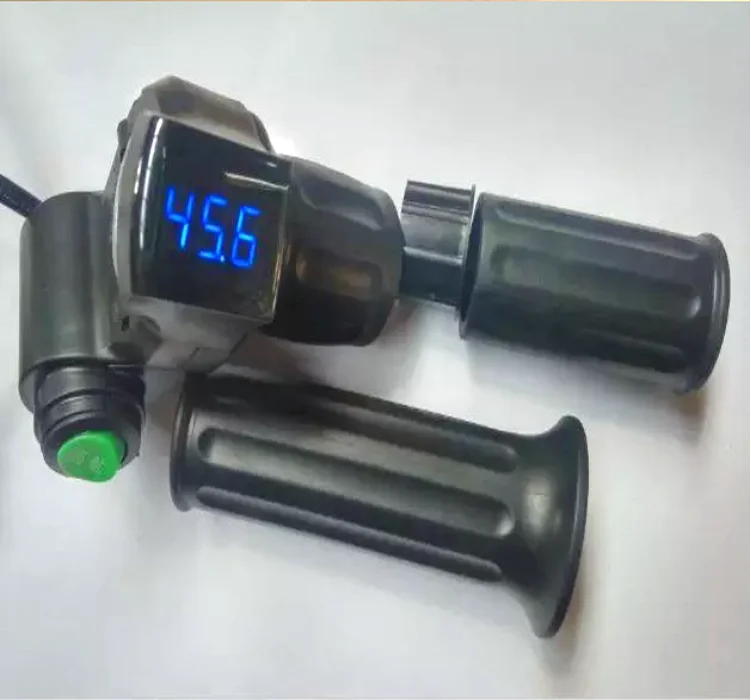 12-120v Half Twist Throttle With Led Digital Display&Cruise Switch For Electric Scooter Gas Handle Accelerator Battery Indicator