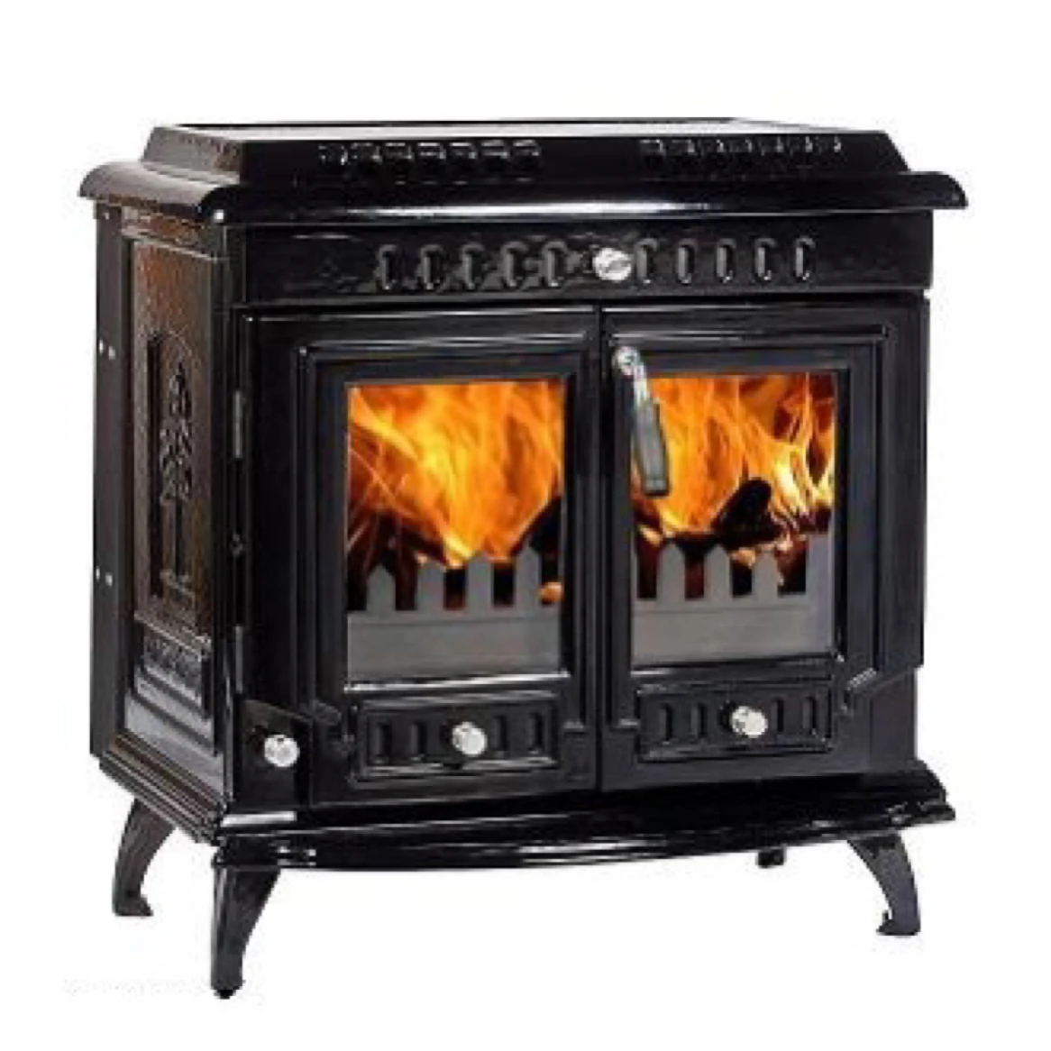 Freestanding wood log stove optional blower