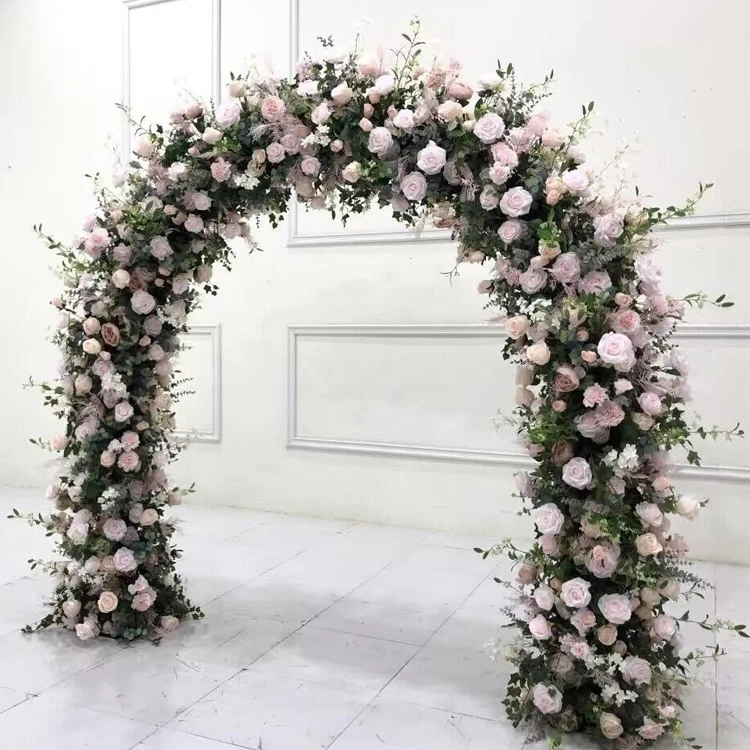 White Rose Flower Arch Wedding Stage Backdrop Artificial Flower Wedding Arch for Wedding Decoration