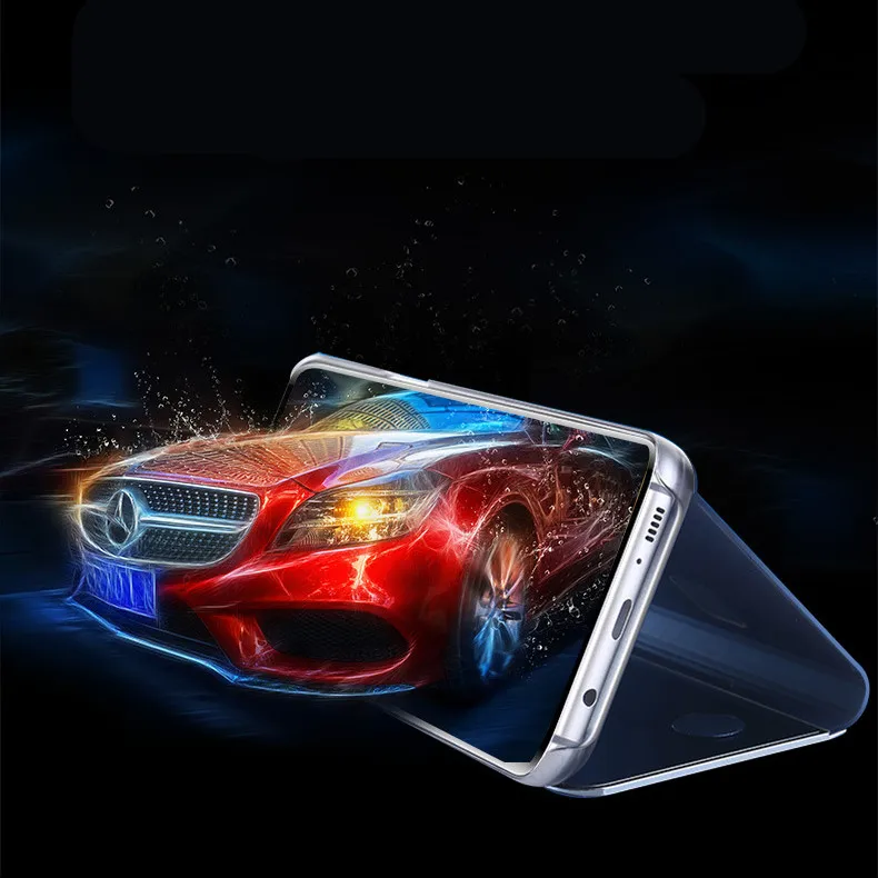 Smart Pu Leather Mirror Flip Phone Case For Xiaomi Redmi Note 5 Pro Cover