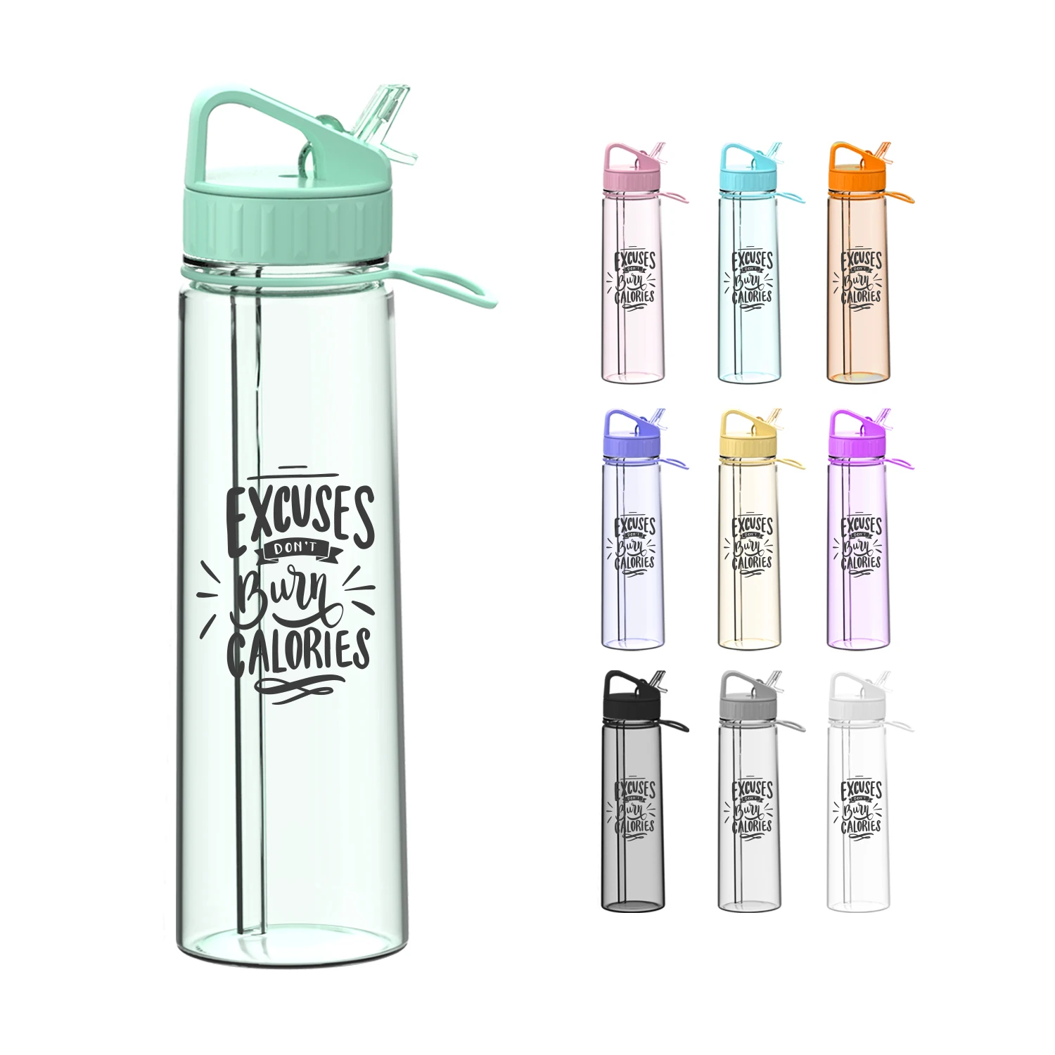 RTS Multiple Colors 900ml 30oz Time Marker Logo Custom Tritan Plastic Drinking Water Bottle