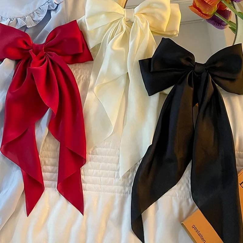 Colorful Big Bowknot Hair Accessories Hair Clips Grosgrain Ribbon Bow Hairgrips Clips for women
