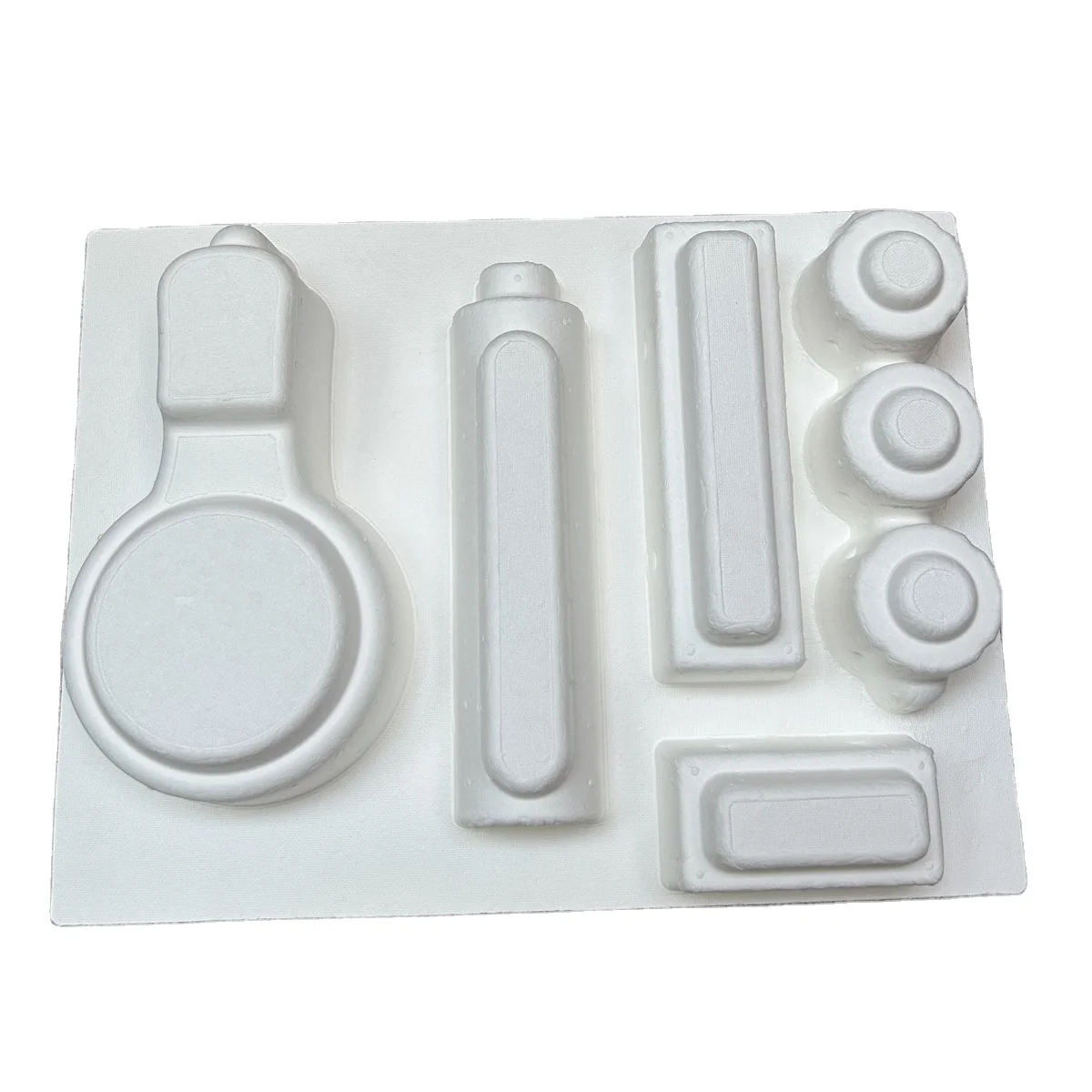 Custom Molded Packaging for Cosmetics Virgin Bagasse Fiber with Recycled Pulp Insert Unbleached Inner Tray