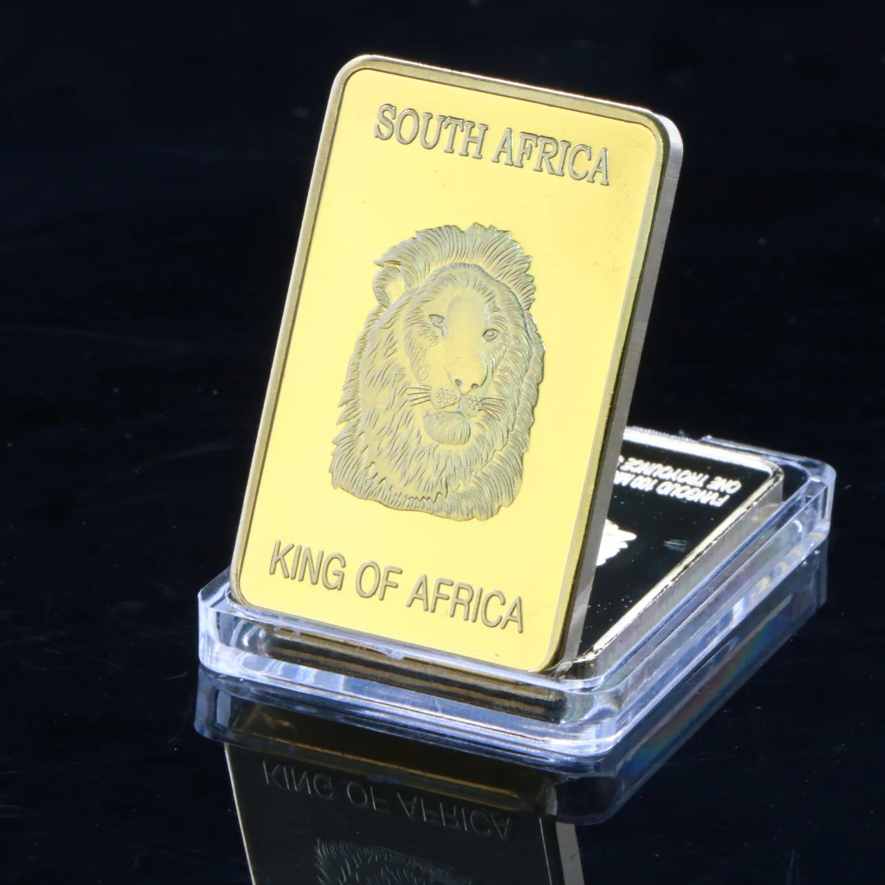 Low Moq South Africa Animals Lion Deer Shining Gold Plated Bars Bullion For Home Decoration