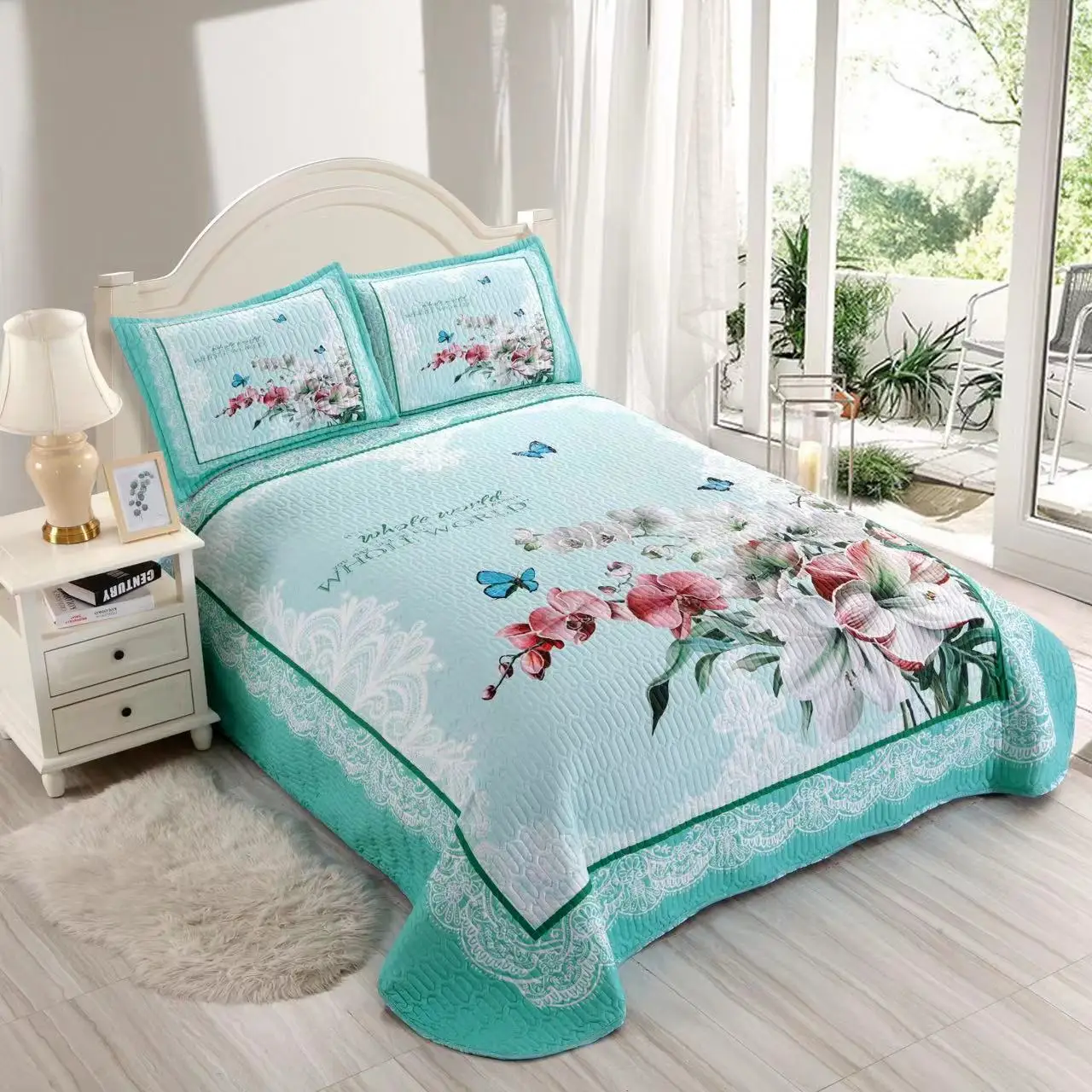 3D digital print  bedspread bedding set designer quilt bedding set