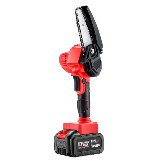 Electric suit mini 4-inch electric chain saw, rechargeable chainsaw, felling and tree cutting, household small hand-held