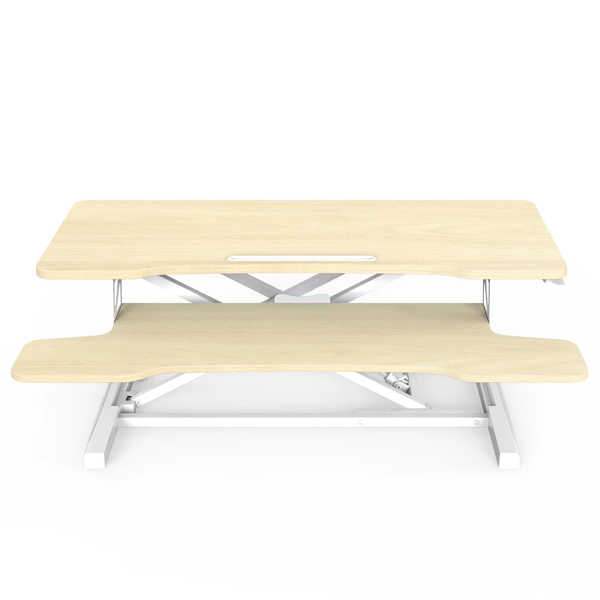 Height Adjustable 32 inch Stand Up Desk Converter Quick Sit to Stand Tabletop Dual Monitor Riser Workstation White