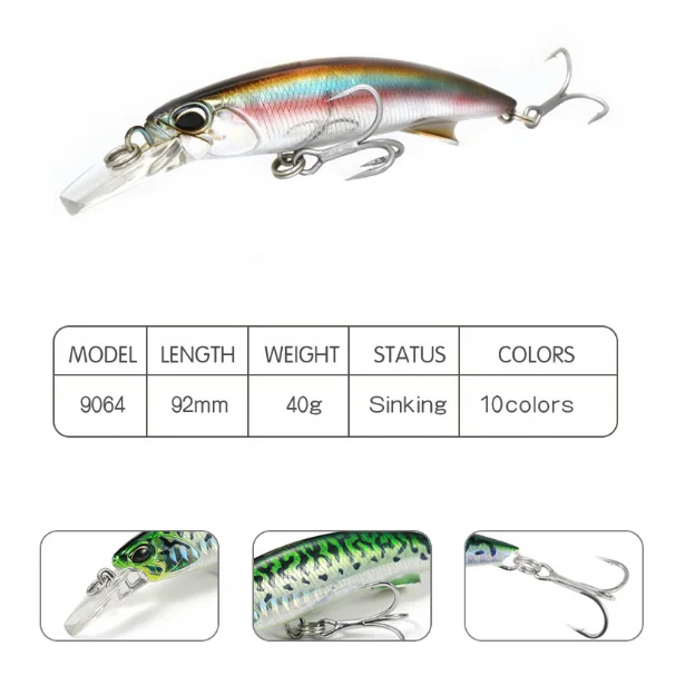 Lure For Fishing 92mm 40g Japan Fishing Lure Wobbler Catfish Carp Deep Diving Jerkbait Fishing Hard Bait Minnow Pesca