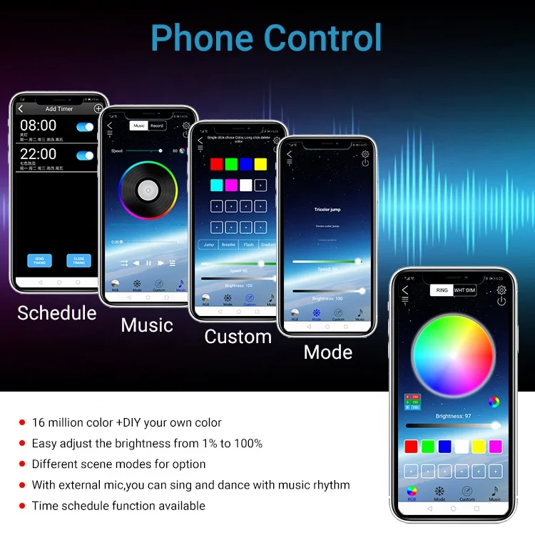 
LED Strip Light 5M 5050 RGB SMD LED Waterproof Blue LED Strip Light Color Changing LED Strip Lights With Remote Controller 