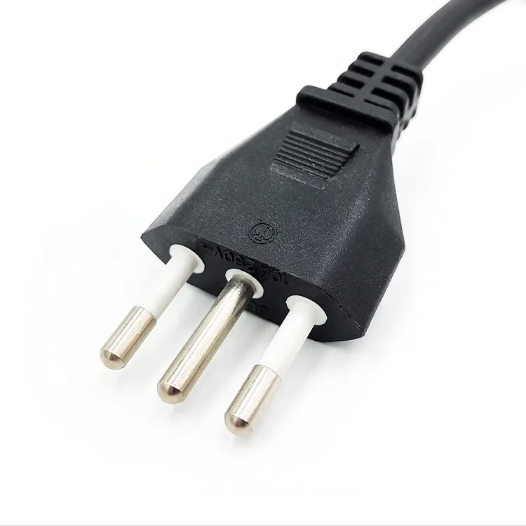 IMQ approved 10A 250V Italy 3 pin power cord electrical plug