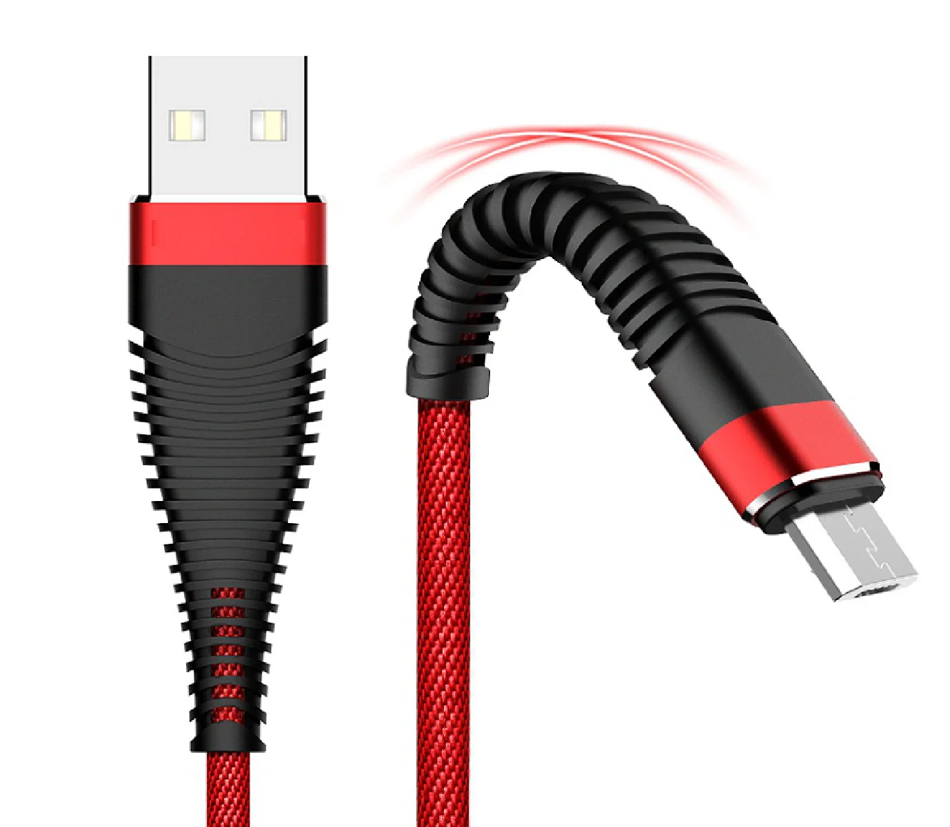 Mermaid Longer Tensile 2.4A Fast Charging Optional I6, V8 or Type-C Connectors USB with Data Transfer Cable