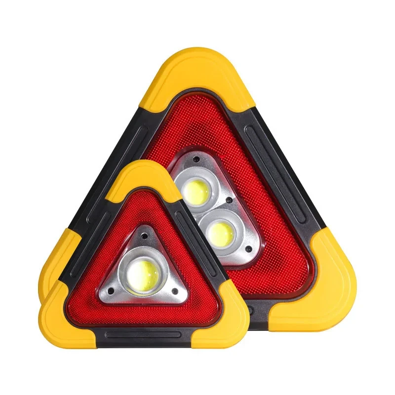 Reflective Road Safety Hazard Vehicle Tripod Stop Sign USB Charging Car Emergency Breakdown Warning Triangle With LED Lighting
