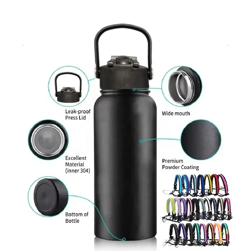 40oz 32oz Flask Vacuum Bottle Custom Logo With Leak Proof Lid Double Walled Sports Water Bottle Stainless Steel flask bottle