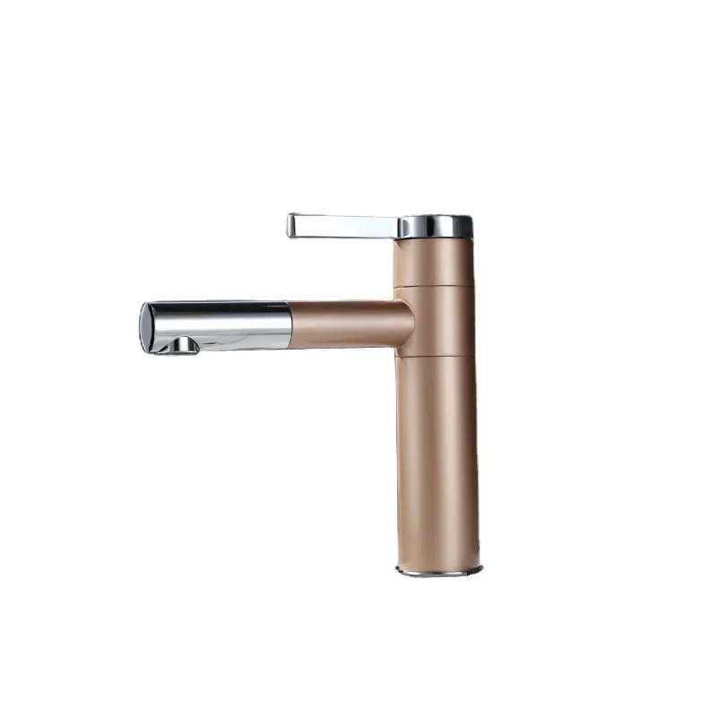 Luxury rose gold bathroom faucets modern pull out wash basin mixers for bathroom