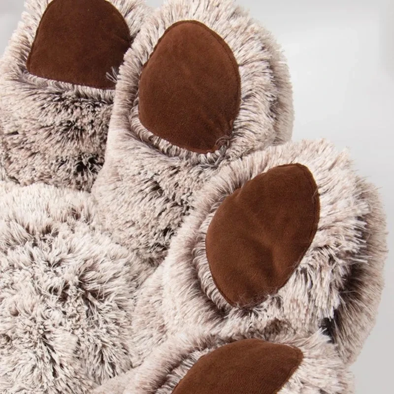 CY  Winner Use Pet Soft Cushion Bear Paw Shaped Plush Faux Fur Comfortable Bed For Dog Cats Washable Mattress