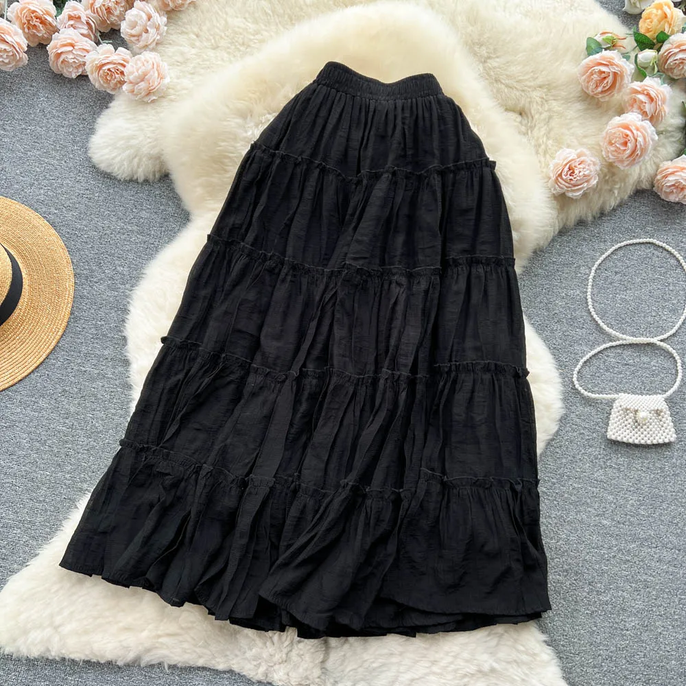 Мини-юбка женская 2023 новая Корейская Однотонная юбка средней длины на заказ