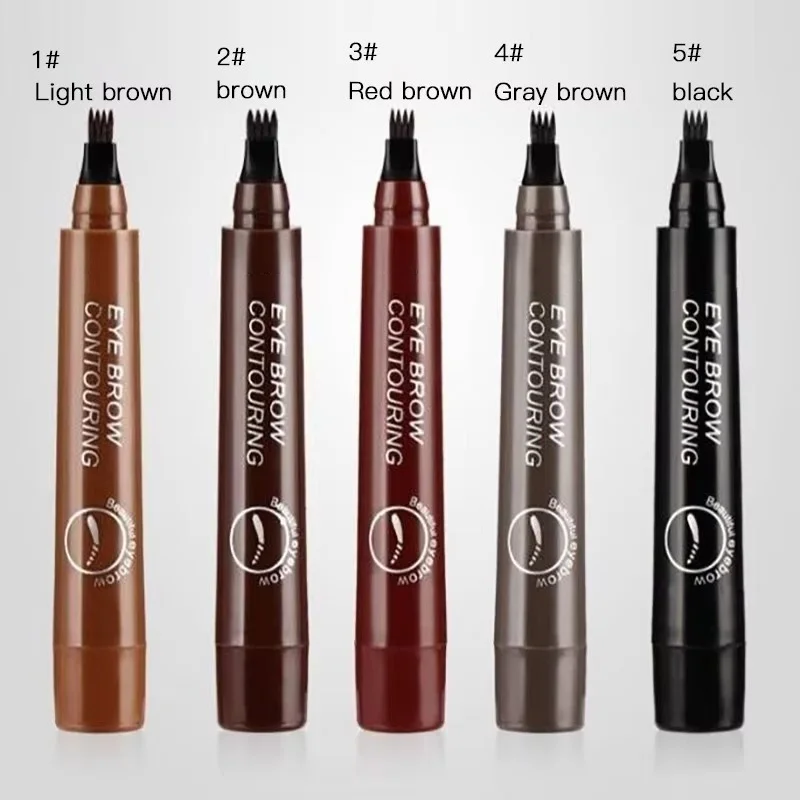 Стойкий Водостойкий карандаш для бровей 4 точки вилка тинт жидкий косметические инструменты глаз