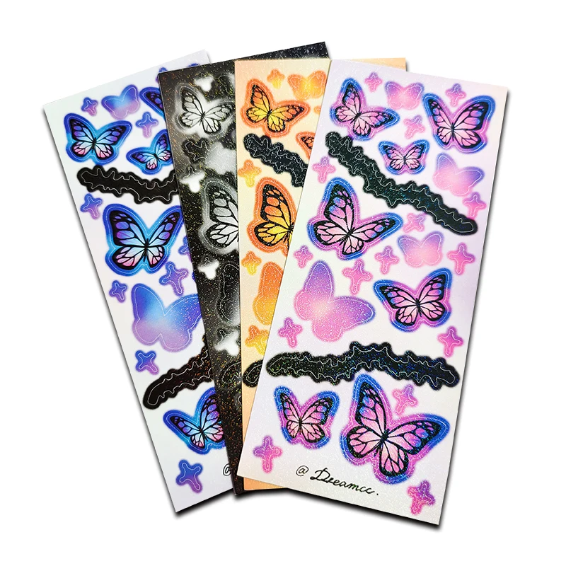 Custom Adhesive Colorful Vinyl Stickers Sheet Creative DIY Kiss Cut Stickers