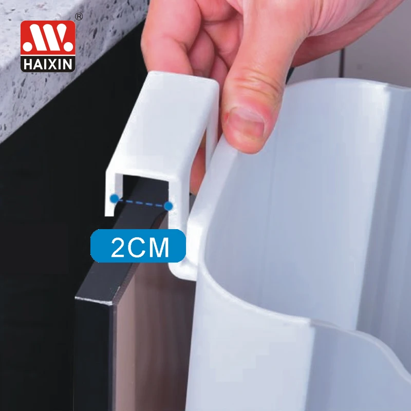 Kitchen gadgets car small storage hanging foldable wall mount garbage trash can food dustbin recycle plastic waste bin