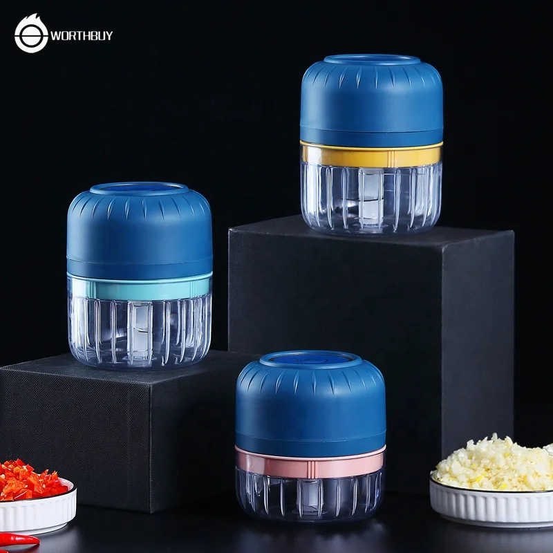 Rechargeable Baby Food Blender Handheld Portable Garlic Mincer Pepper Wireless Electric Mini Garlic Chopper With USB Cable