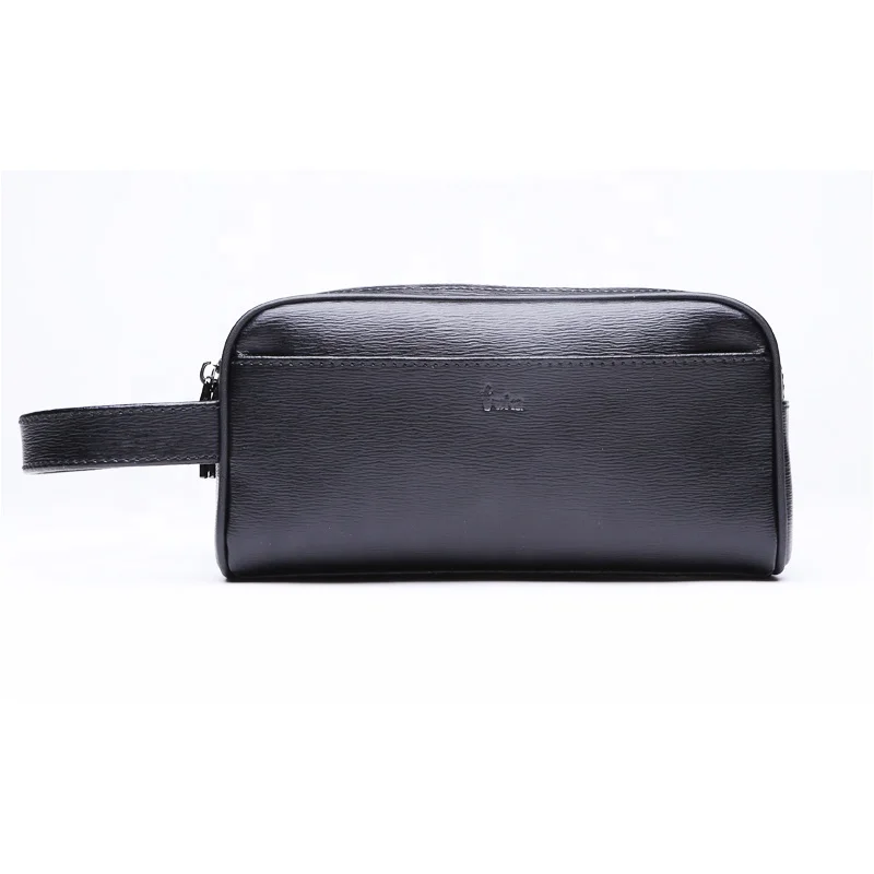 High quality Luxury Handmade Wallet Custom Leather Clutch Bag Business Bag Handbag Men Zipper Travel Briefcase
