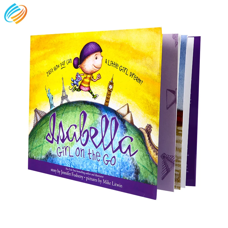 Custom A4 A5 photo 4c hardcover binding brochure exercise black and white dust jacket book printing