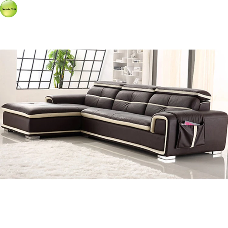 Home TV watching sofa comfortable modern new design latest corner leather sofa 8098