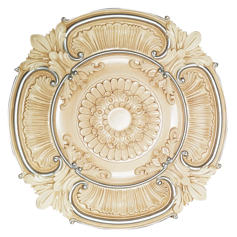 Banruo Hot Sale  Classic PU Ceiling Medallion Board Panel For Chandeliers