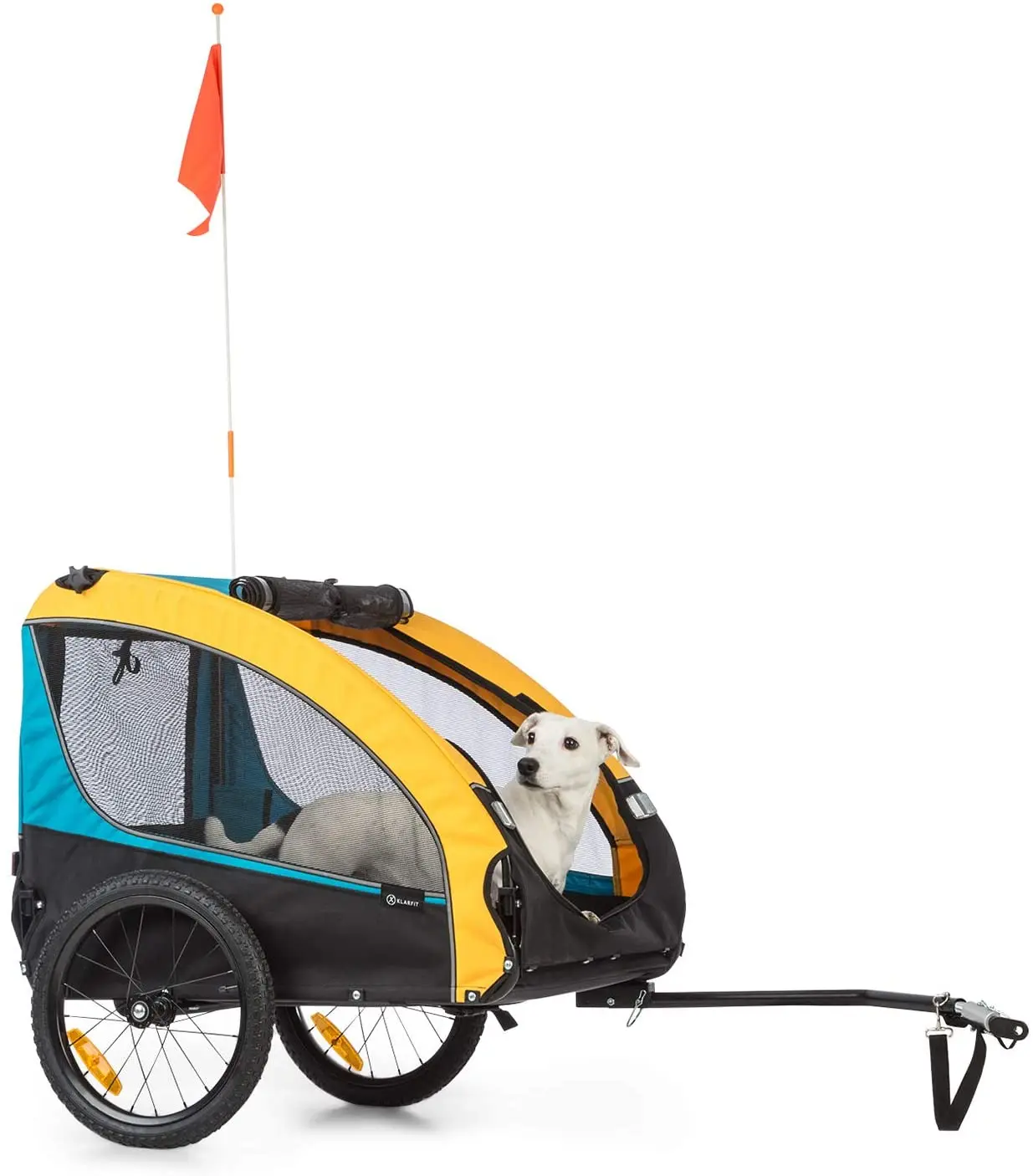 
colorful bike trailer cart for big dog 