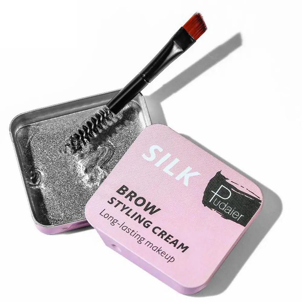 
3D Face Makeup Setting Soap Natural Eyebrow Setting Gel With Brush Moisturizing Cream For Eyebrow 