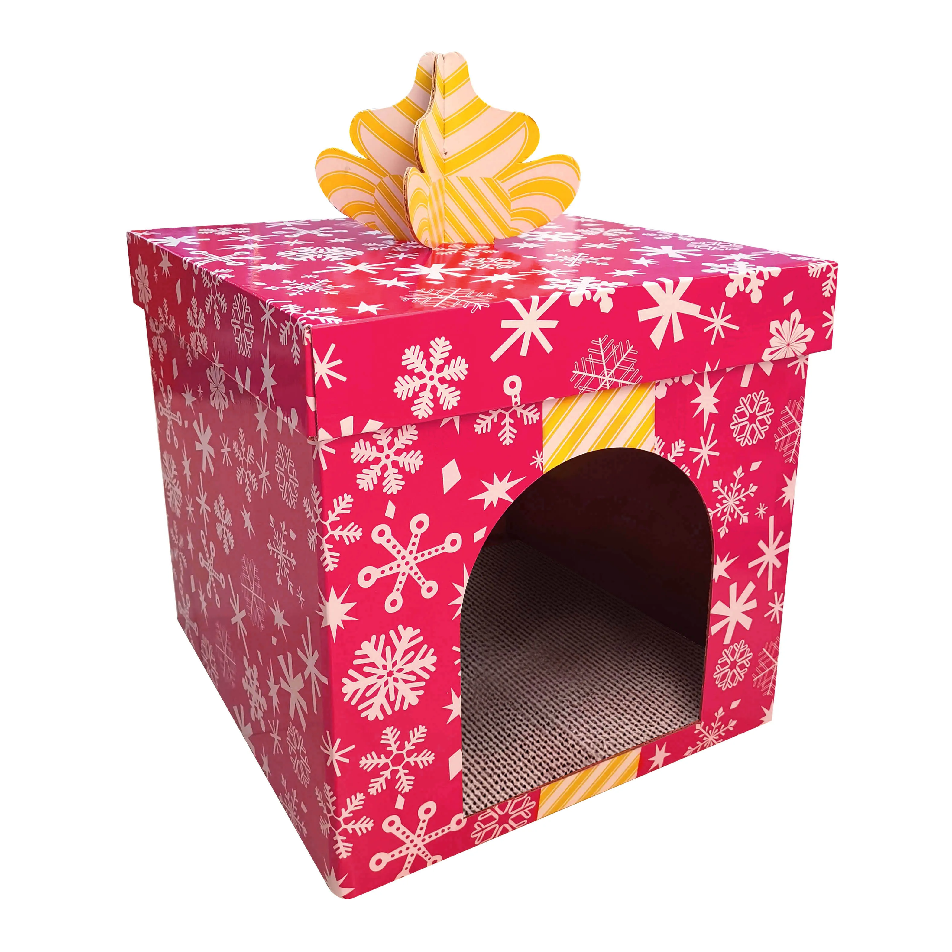 Competitive Price Cat Gift Box Christmas Houses Cat Scratinging Cardboard House