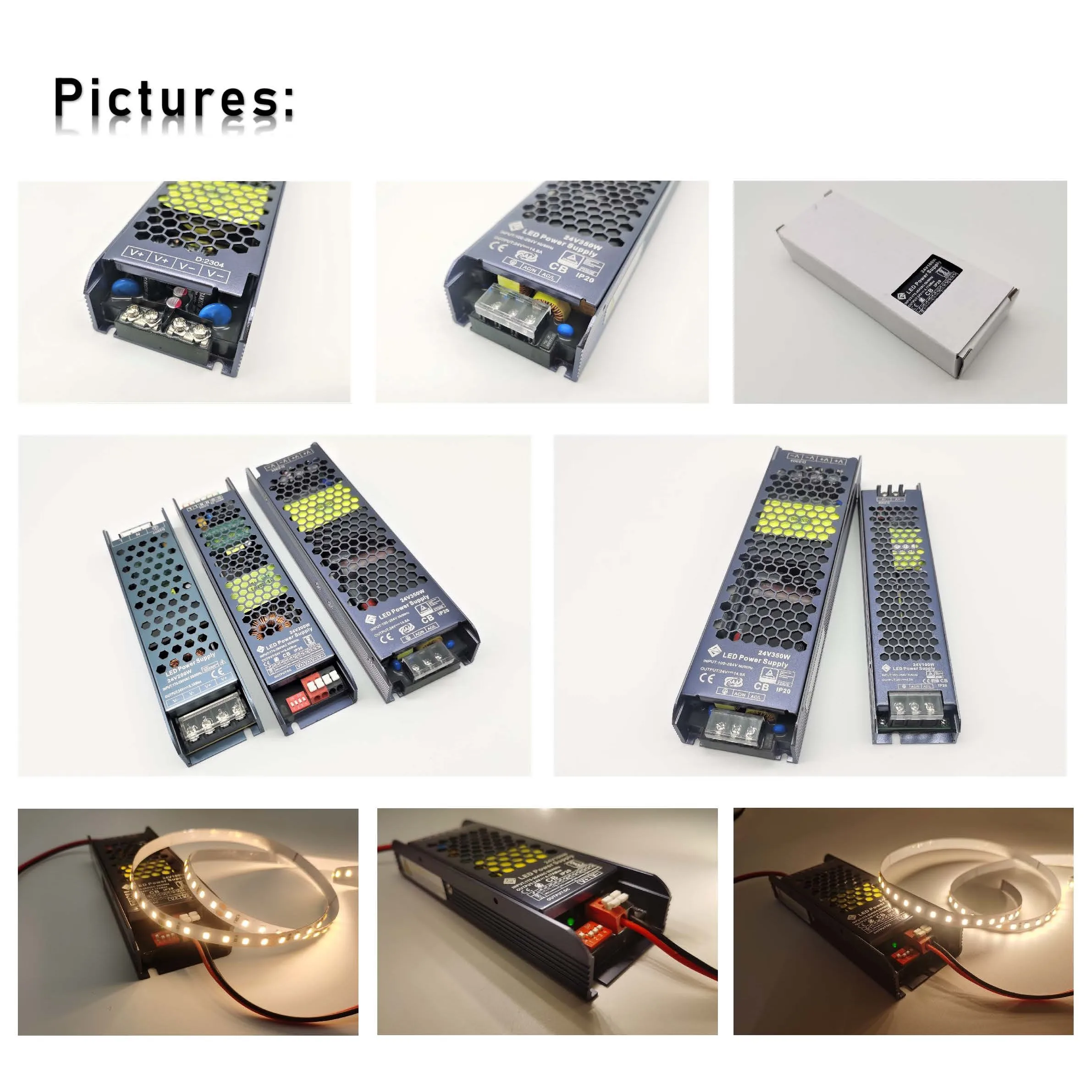 Hot Sales High PFC>0.95 12V 24V 36V 48V 60W 100W 250W 350W 500W led driver