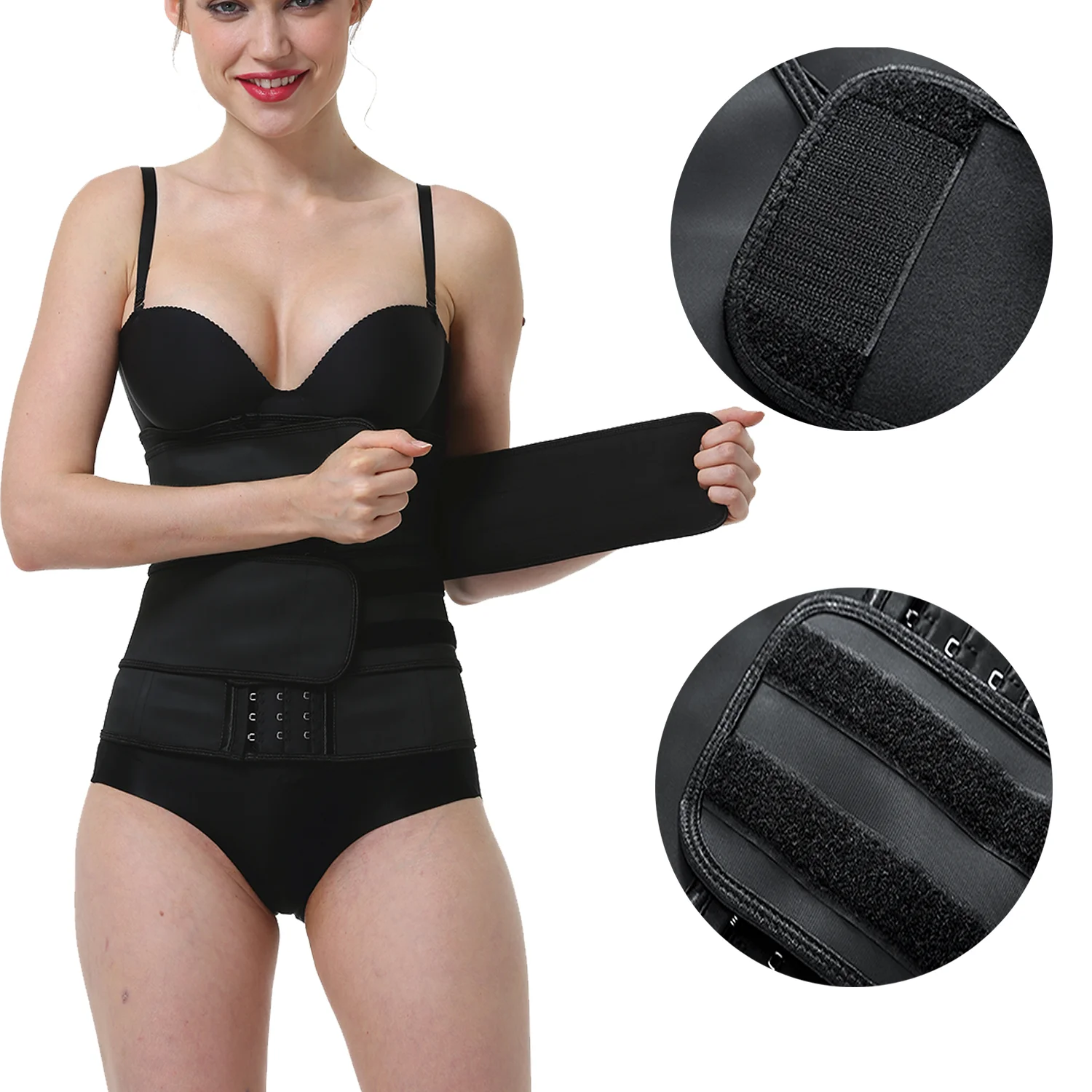 XiHeLe Sweat Custom Logo Waist Trimmer Belt 3 Strap Latex Waist Trainer Ladies Waist Belts Woman