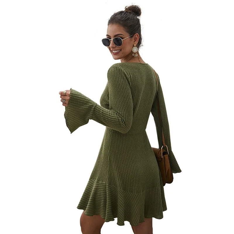 2022 casual dresses custom clothing autumn winter knit dress casual cotton dresses plus size