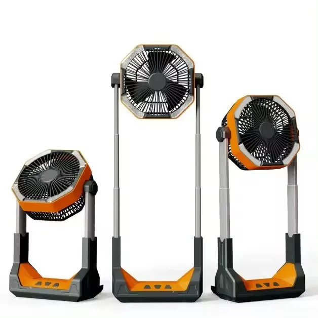 JETSHARK 2024 New Outdoor camping lighting camping tent desktop fishing portable folding telescopic charging fan