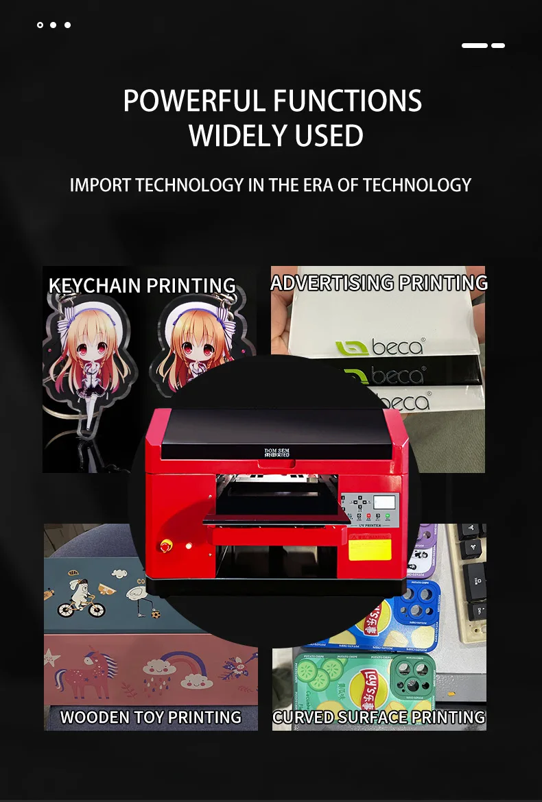 High Quality Inject vinyl printing machine A3 Size Small UV Flatbed Printer for Phone Case/Golf Ball/Bottle Printing