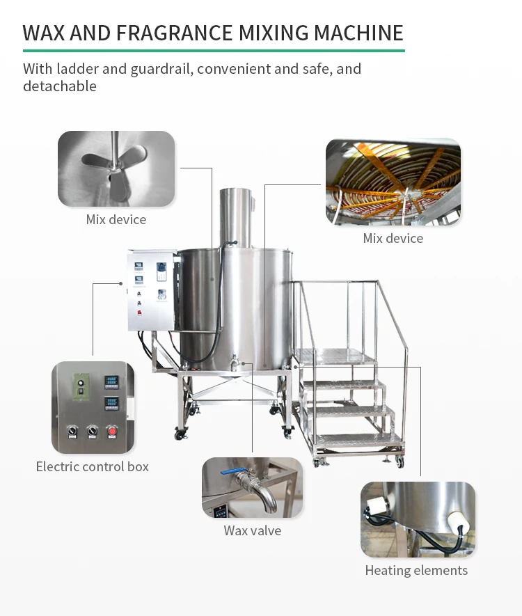 Yide Induction Fast Heating Large Wax Heater Tank for Candle Making Factory Machine 500L Maquinas Para Fabricar Velas