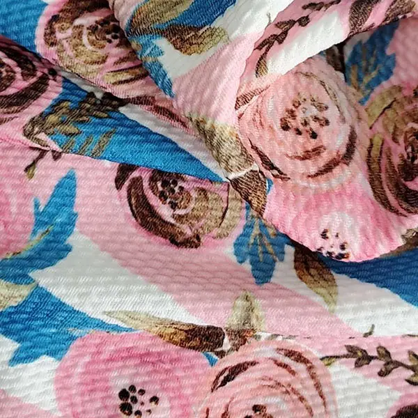 
No moq digital printed polyester print liverpool knitting bullet fabric for kids bowknot 